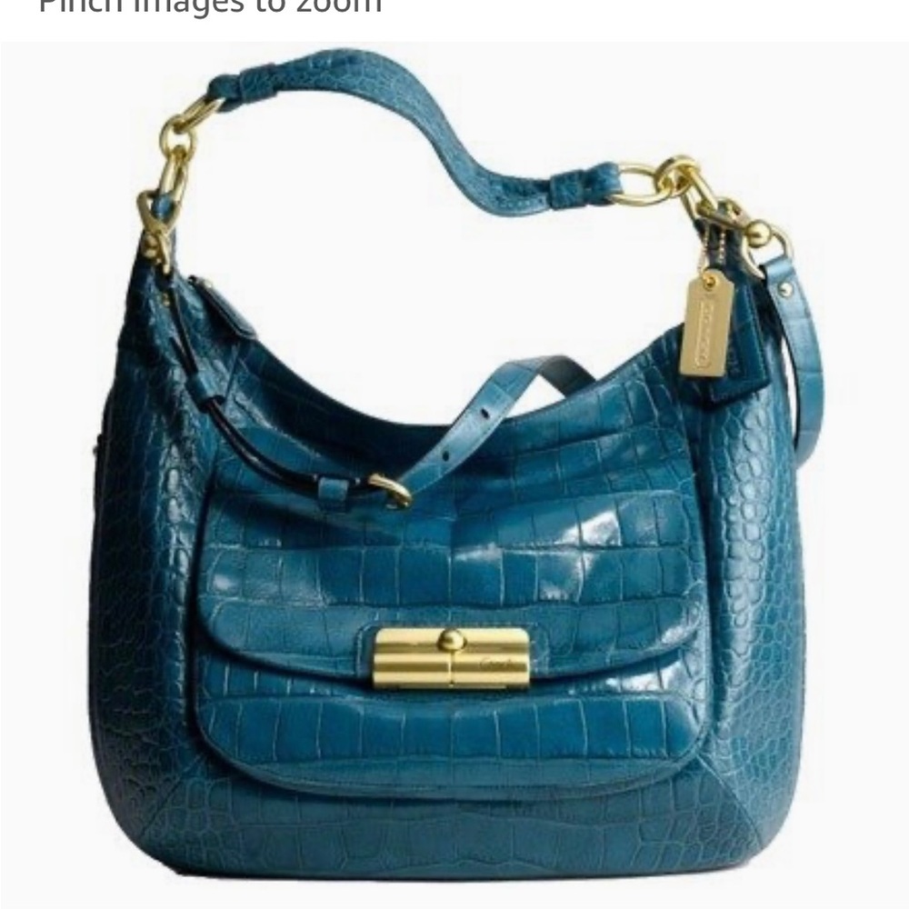Coach Kristin Embossed Croc Expandable XLg Hobo
